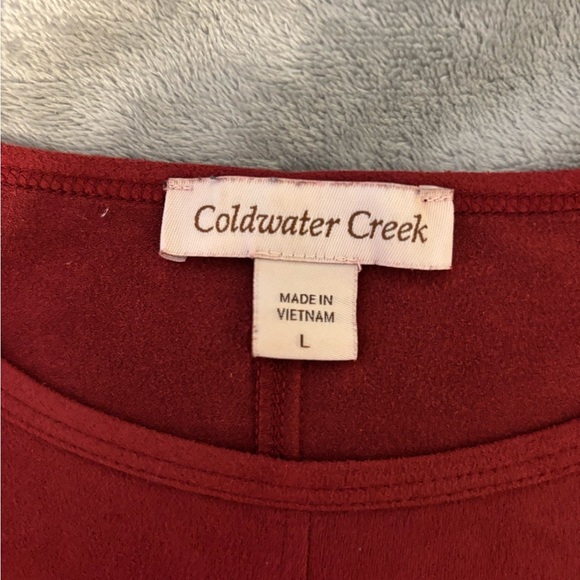 Coldwater Creek Red Boxy Cap Sleeve Blouse - Picture 2 of 8